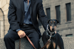 Elegant Portrait in Old Port - Model with dog