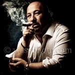 Man with cigar and smoke