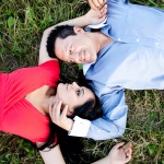 Couple lying on the ground