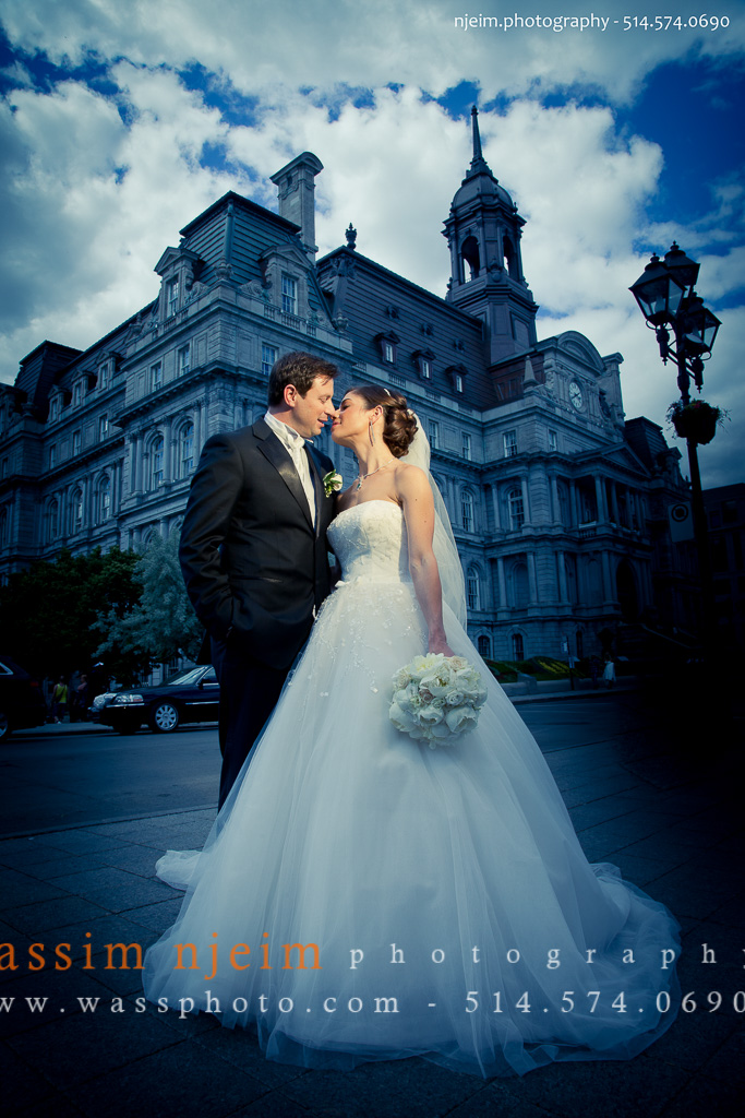 Bride and Groom in Limousine in front of church