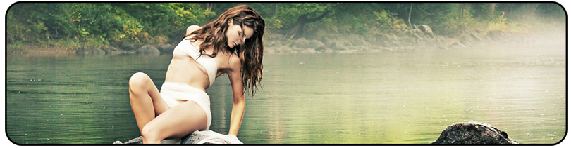 Model Mermaid in river