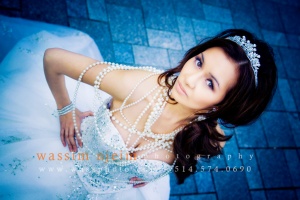 Bride in Cinderella dress in Montreal