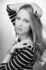 BW portrait blonde female model