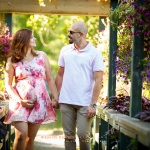 Maternity couple walking