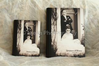 Parent wedding album with main album side by side