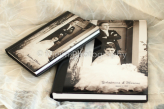 Two size of wedding albums, for parents and for bride and groom