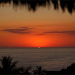 Sunset at the beach in Puerto Escondido Mexico